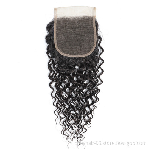 Brazilian Hair Body Wave Lace Closure 4x4 Human Hair Swiss Lace Closure Light Brown Middle Free Part Top Closures